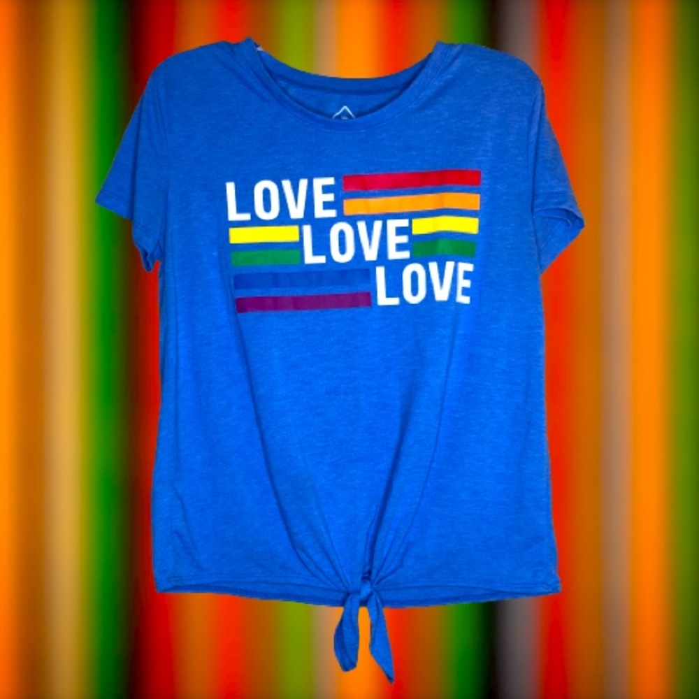 PRIDE LOVE tie tee in blue